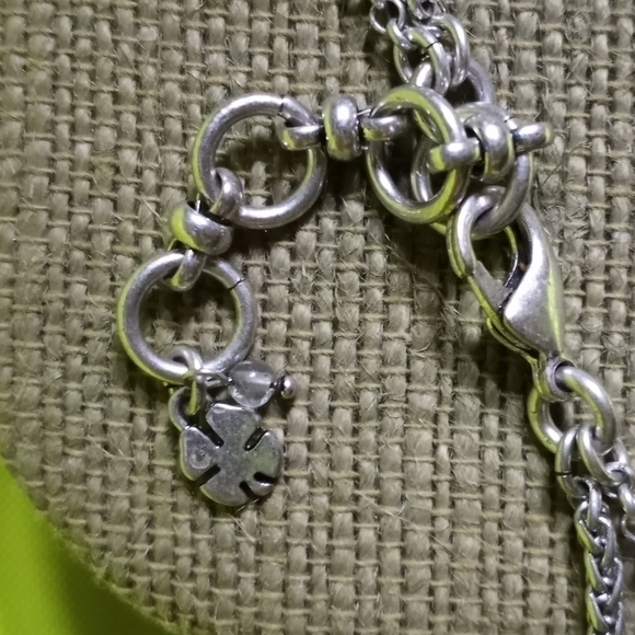 Silvertone abalone large pendant necklace lucky brand - Picture 7 of 7